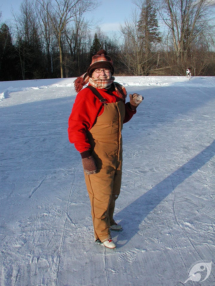Kymberley ice skating on the pond. Kymberley ice skating on the pond.
