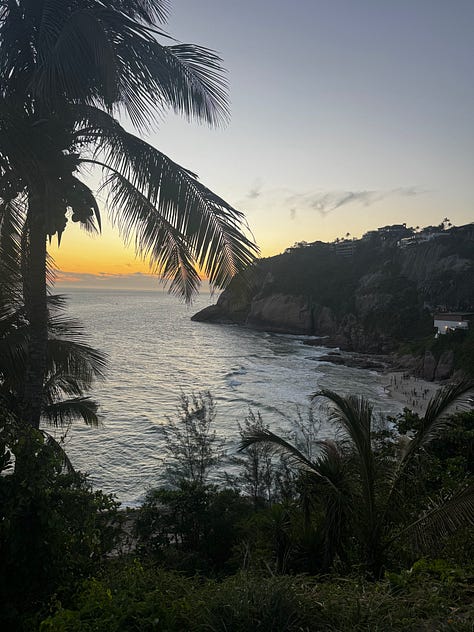 Images from Brazil of sunsets and beaches and beautiful meals