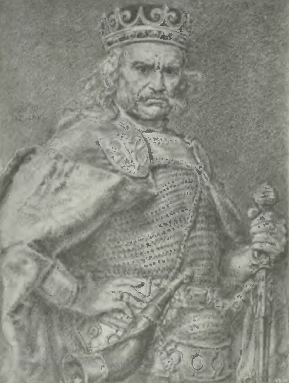 Jan Matejko, portrait of Wladyslaw Lokietek, from the Kings and Dukes of Poland series