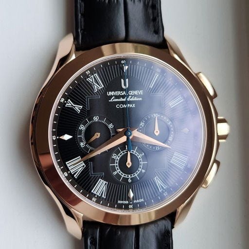Universal Geneve Compax Okeanos Chronograph 42 Rose Gold / Black / Roman / Strap - Limited to 70 Pieces 484.122/9969.CA Listing Image 1
