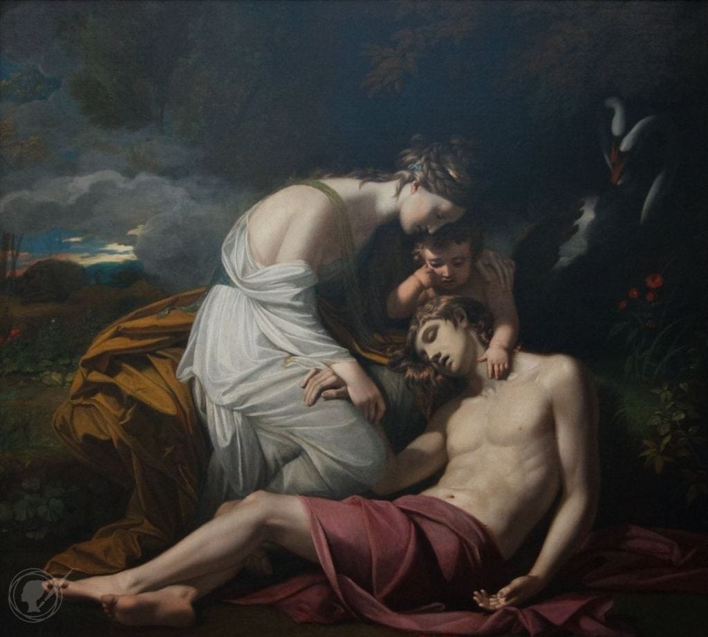 Venus laments the death of Adonis Venus laments the death of Adonis
