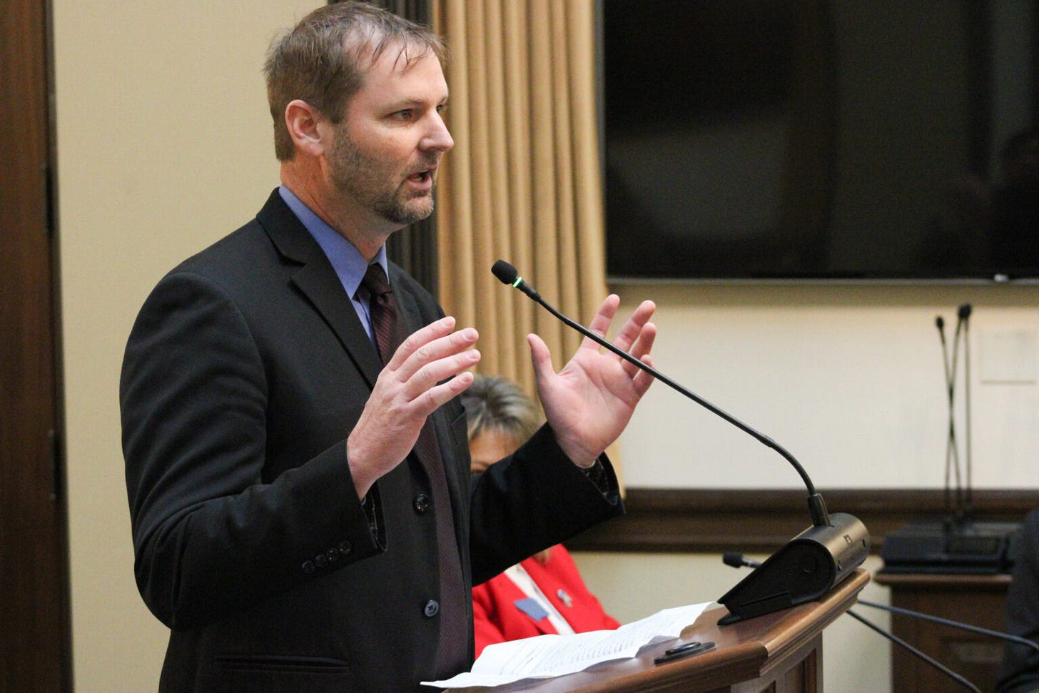 Senator-elect Matt Regier, the House Speaker in 2023 and a Kalispell Republican, was picked to be Senate President for the 2025 session. (Photo by Blair Miller, Daily Montanan)