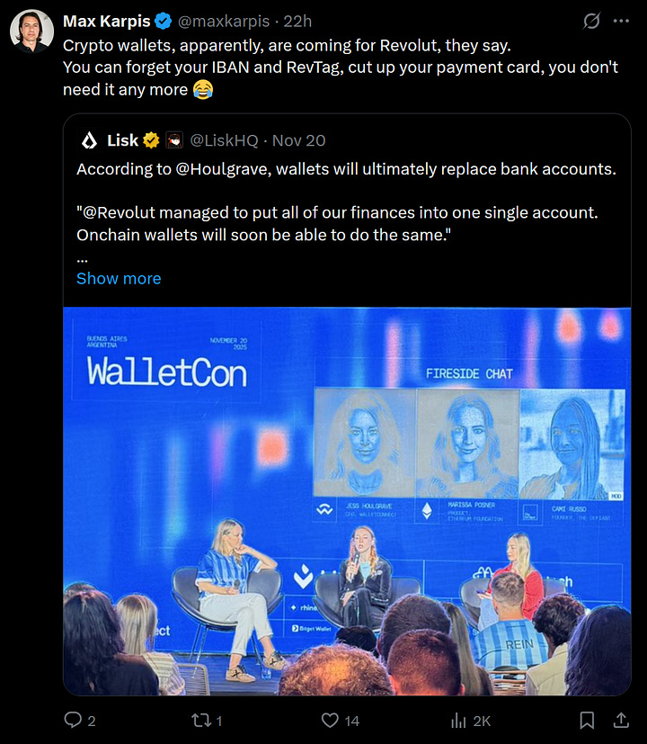 Screenshots from Max Karpis X account on Revolut features