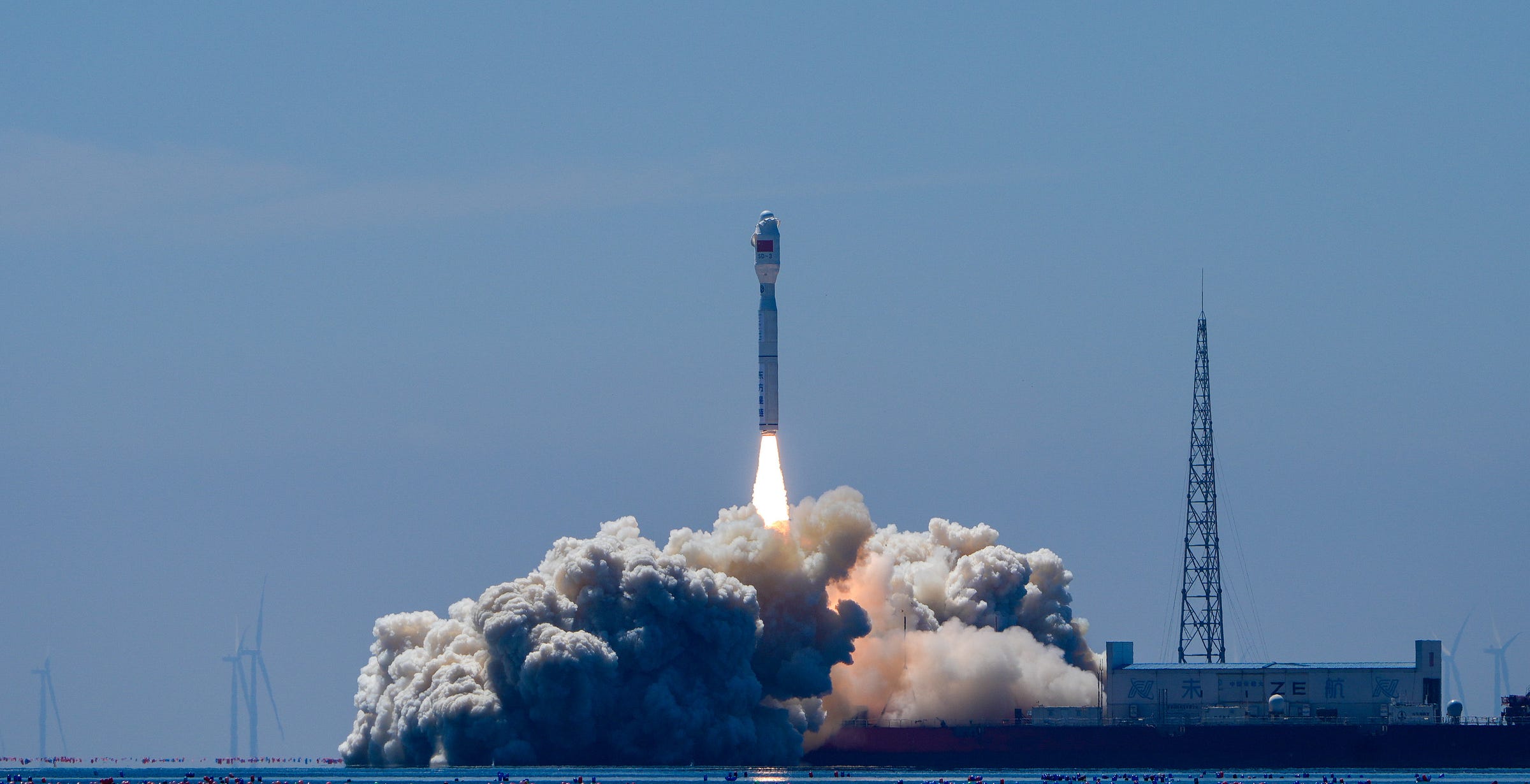The Jielong-3 Y12 vehicle blasting off from the Yellow Sea on August 5th 2026. The Jielong-3 Y12 vehicle blasting off from the Yellow Sea on August 5th 2026.