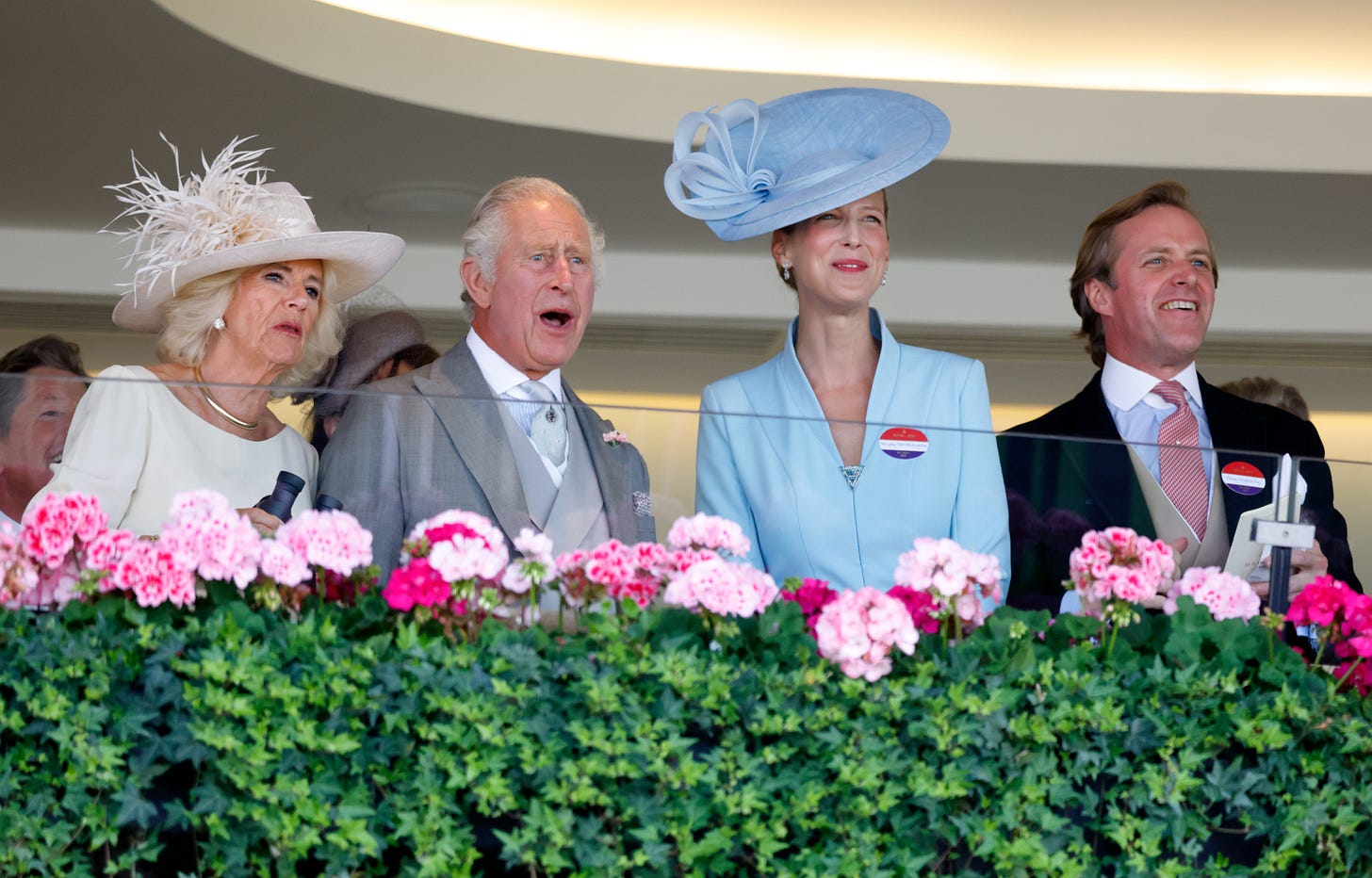 king charles and queen camilla at the races with gabriella windsor and thomas kingston