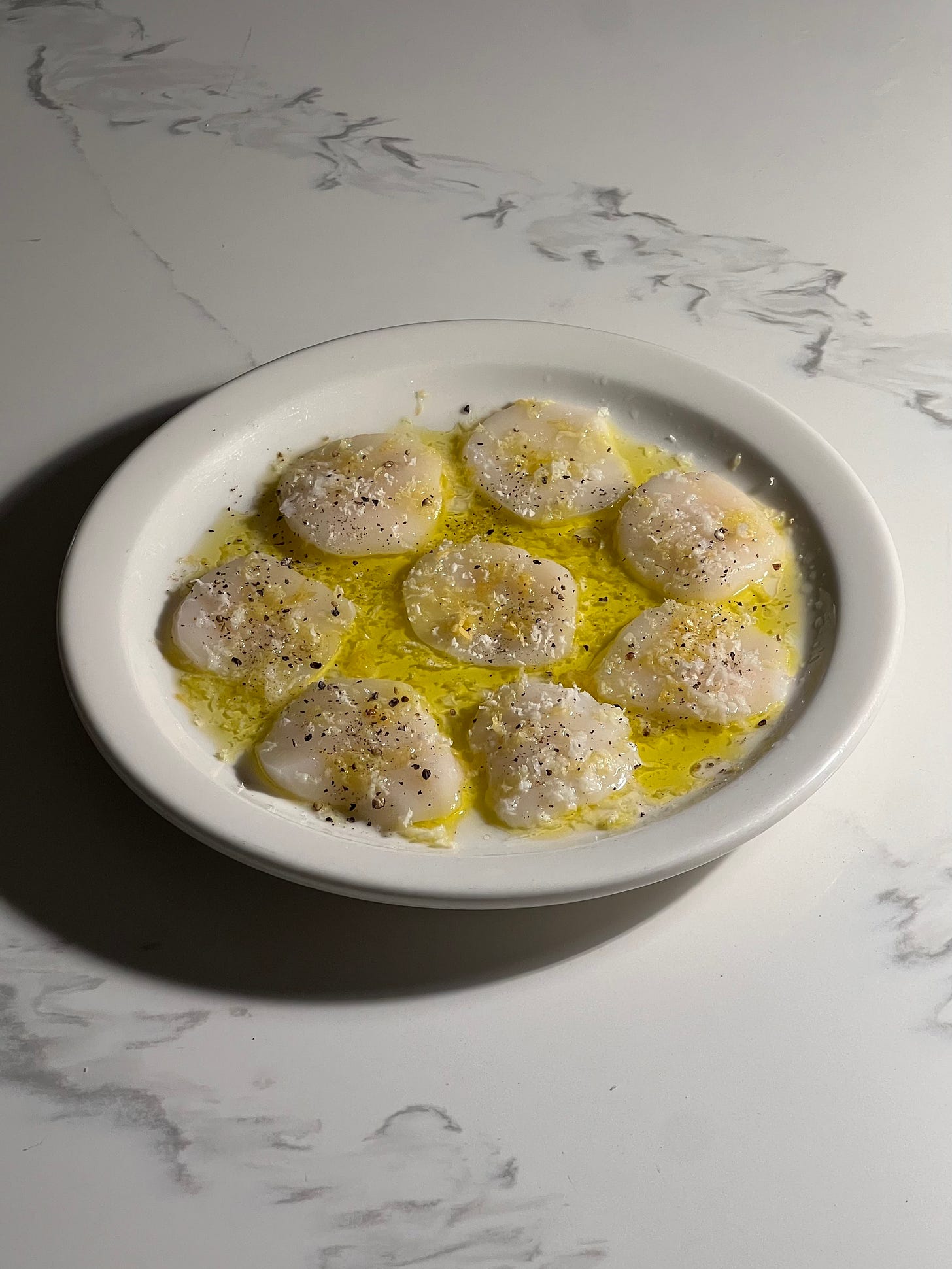 Chloe Walsh's scallop Crudo with shaved horseradish