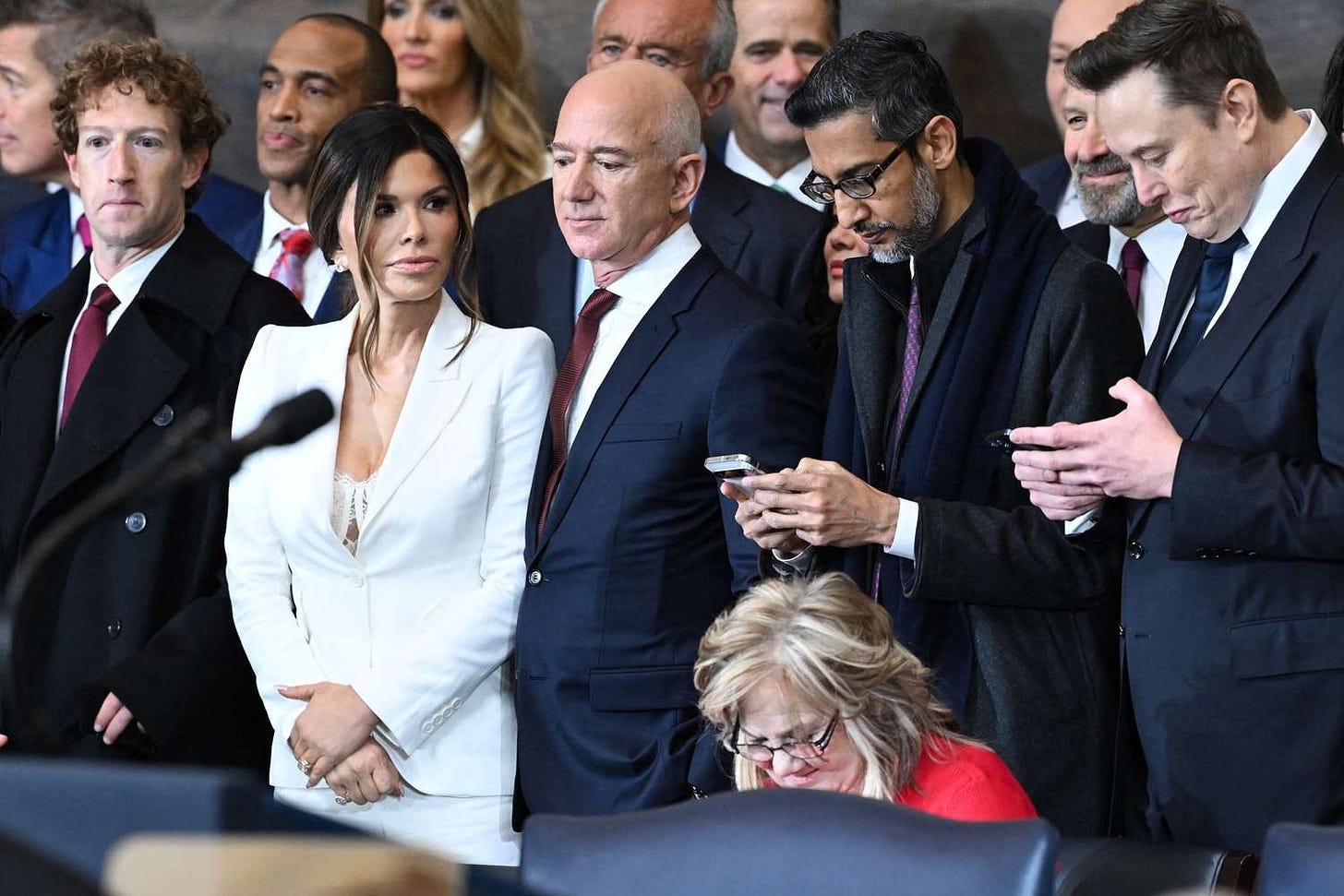 Elon Musk, Jeff Bezos and Mark Zuckerberg Take VIP Seats at Trump's ...