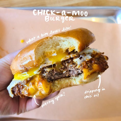 Clark's Snack Bar Chick-A-Moo Burger