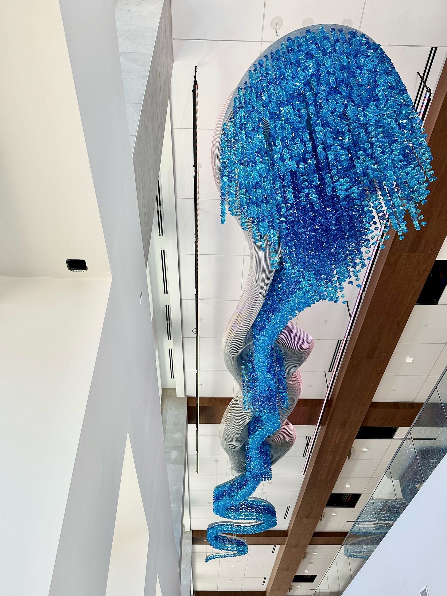 "AquaLapis" by Cliff Garten in Huntsville, AL City Hall. Photos from PulicArtArchive.org