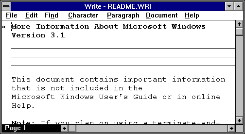 Microsoft Write - The First Word Processor for Windows (also released ...