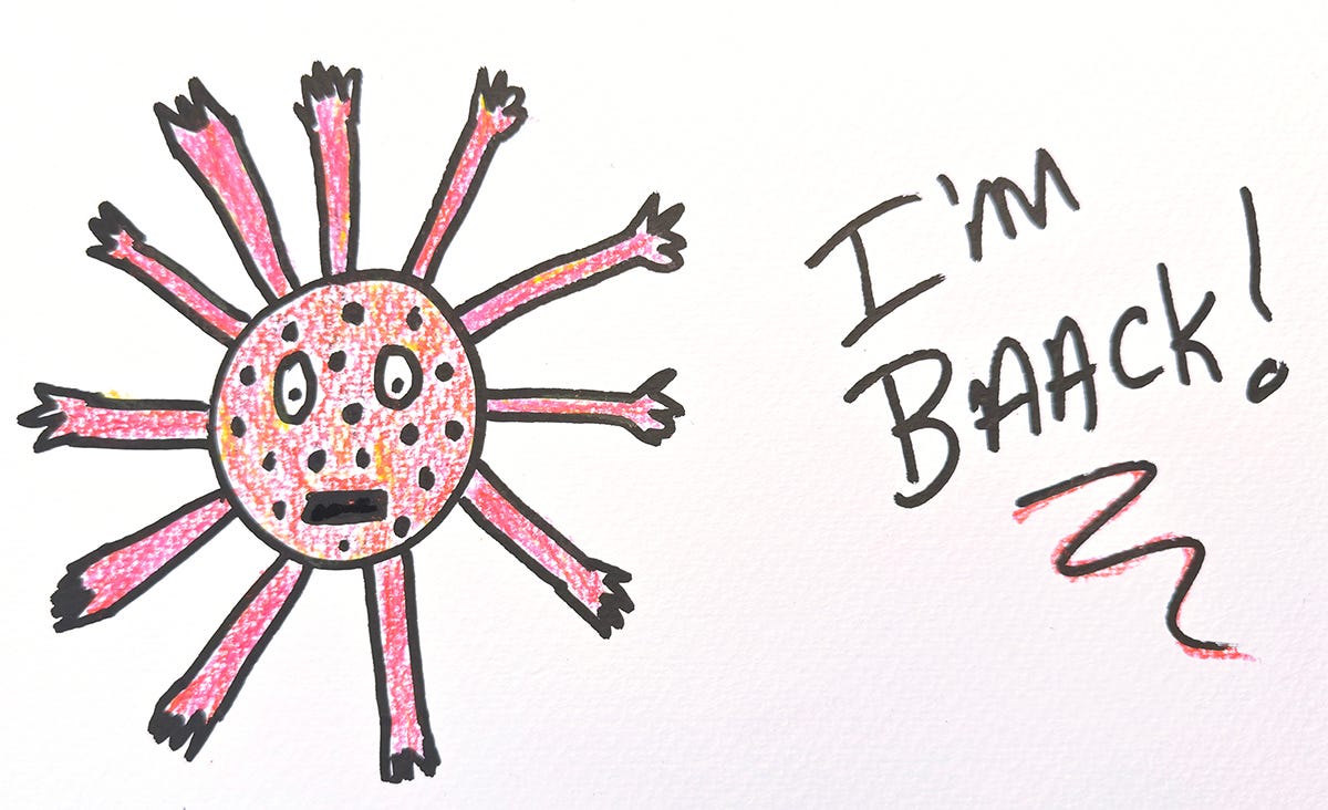 My new tumor. He looks scared. He should be! My new tumor. He looks scared. He should be!