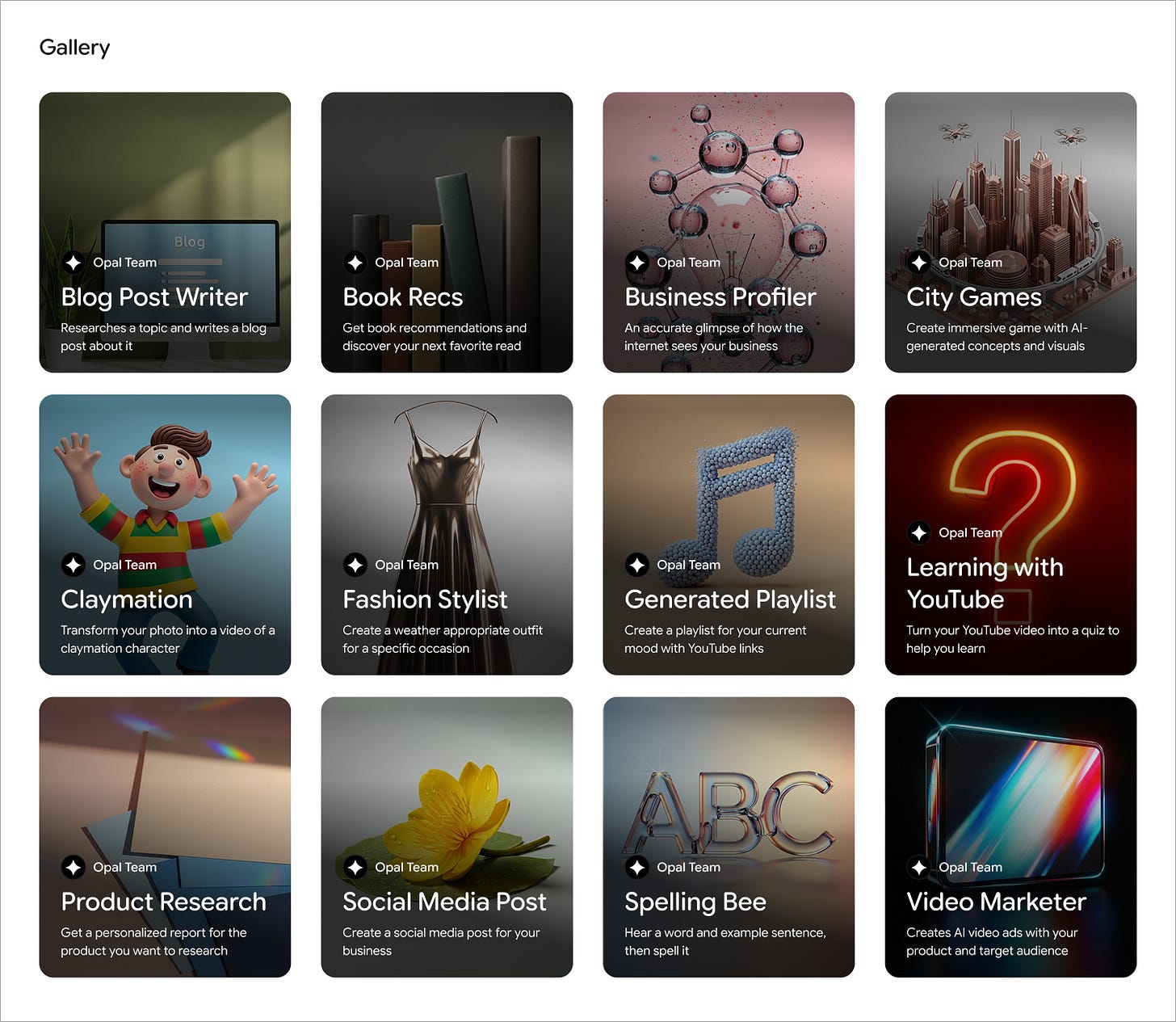 Gallery of Opal templates