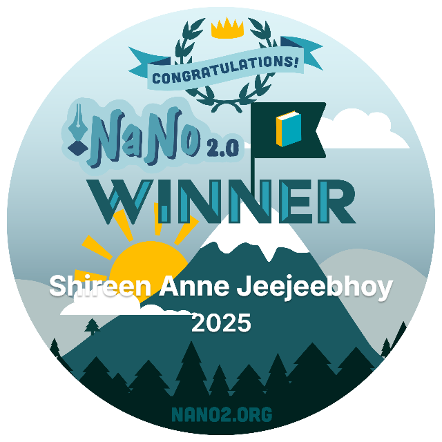 Circular Winner Badge for NaNo 2.0 given to me. Congratulatioins with a crown on top and a sun peeking over the side of a snow-capped mountain at bottom. An illustration. Circular Winner Badge for NaNo 2.0 given to me. Congratulatioins with a crown on top and a sun peeking over the side of a snow-capped mountain at bottom. An illustration.