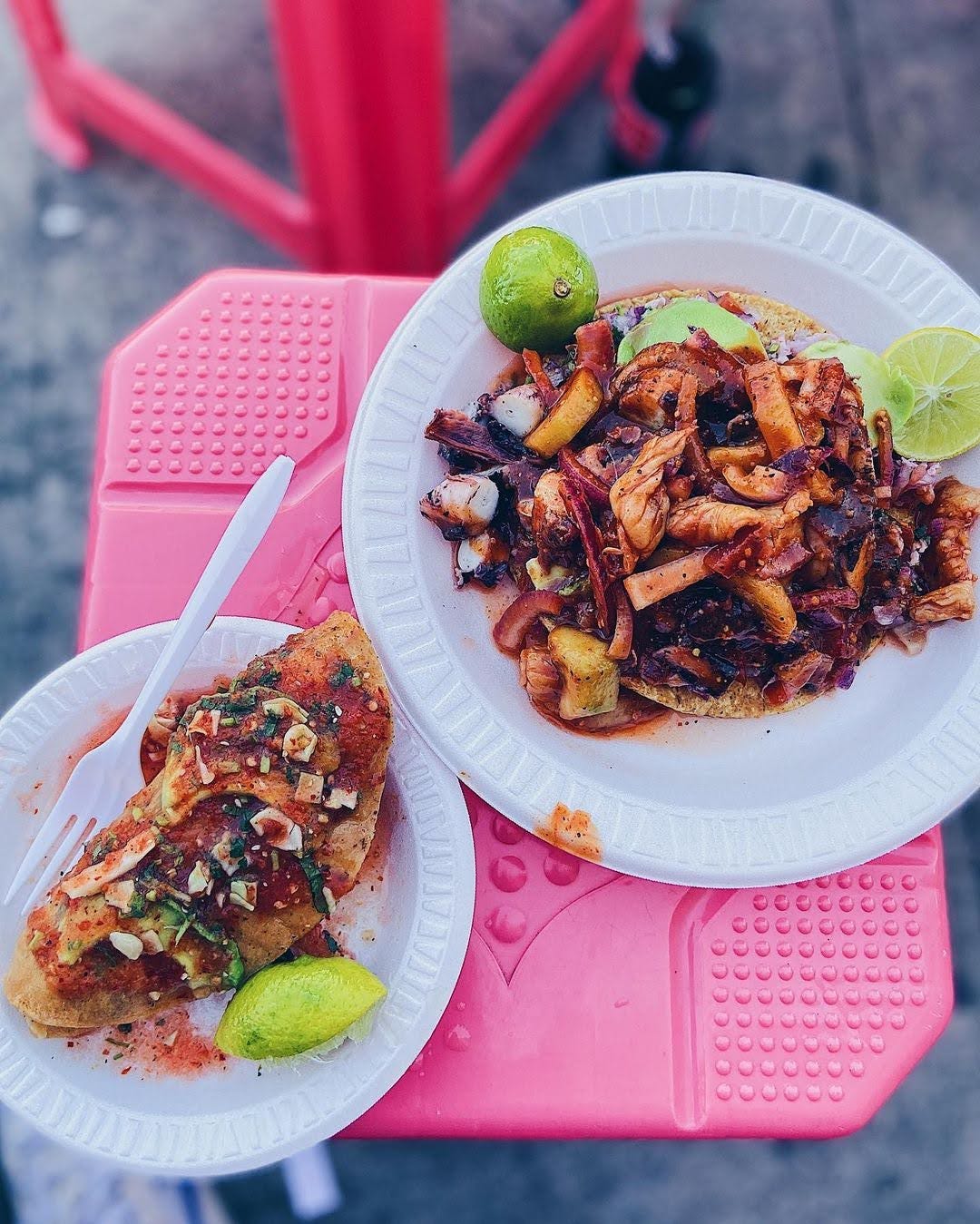 Marisco's Jalisco taco de camaron and poseidon