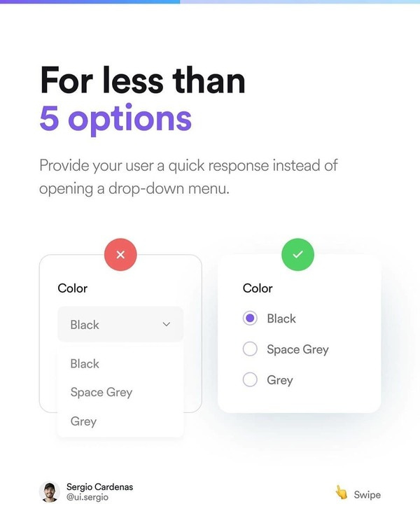2️⃣ Pour moins de 5 options