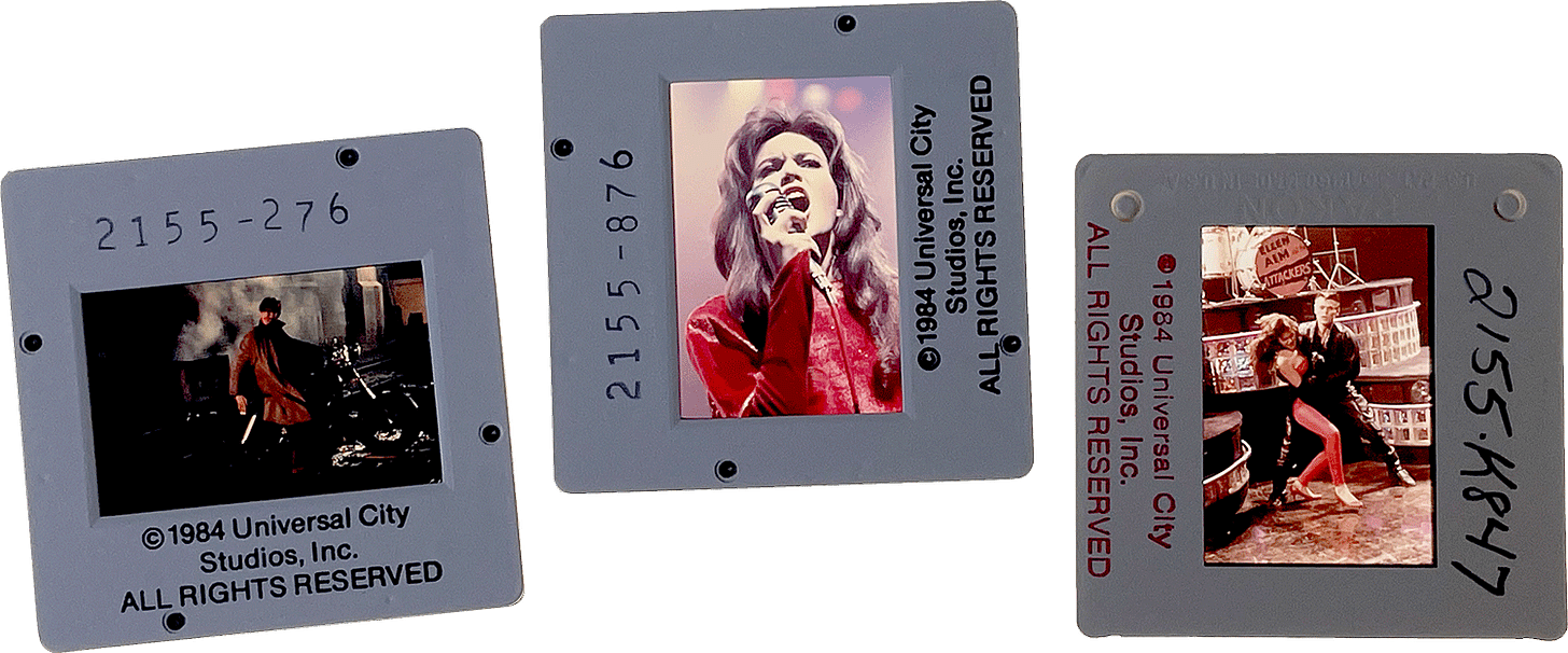 STREETS OF FIRE slides; courtesy of Universal City Studios.