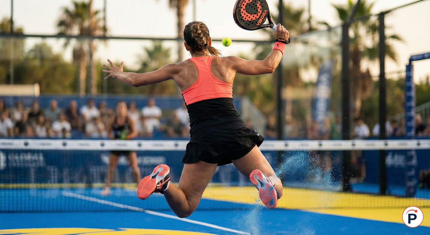 femme de padel sautant pour frapper la balle femme de padel sautant pour frapper la balle