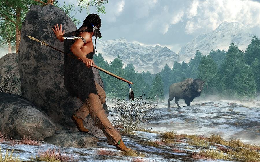 Indian Hunting with Atlatl Digital Art by Daniel Eskridge - Fine Art America