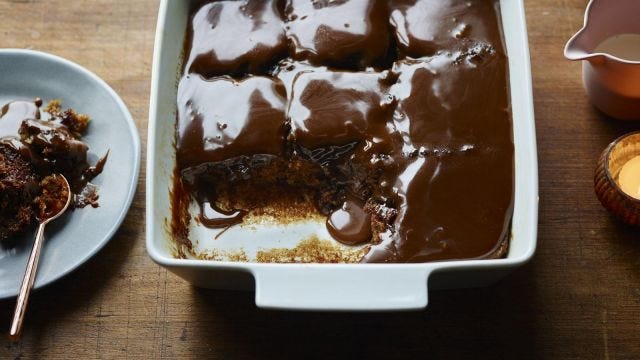 A photo of Nigella Lawson's sticky toffee pudding. A photo of Nigella Lawson's sticky toffee pudding.