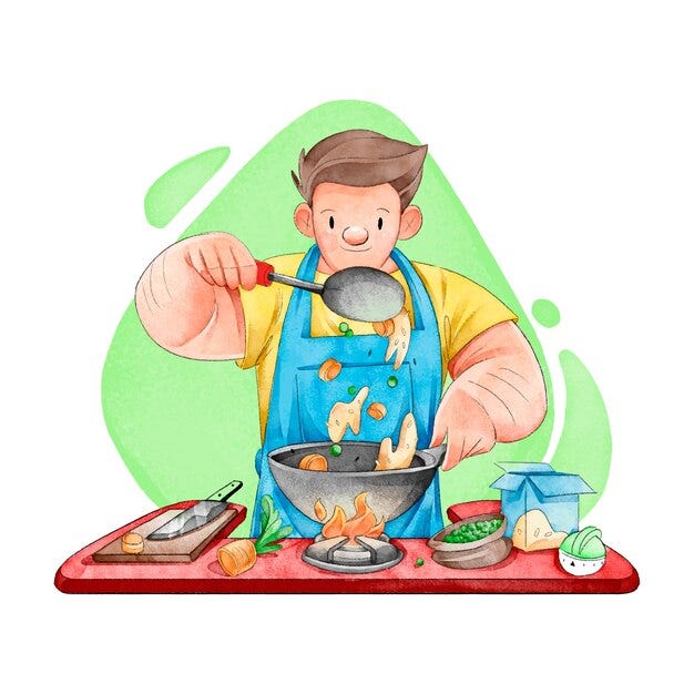People cooking concept Free Vector