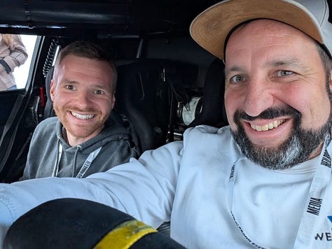 We recorded the podcast at Heilbronn Slush'd 2025 from inside an Audi S1 e-tron quattro Hoonitron. Attendees could listen to the podcast "live" with headphones. Here are some pictures of the event: