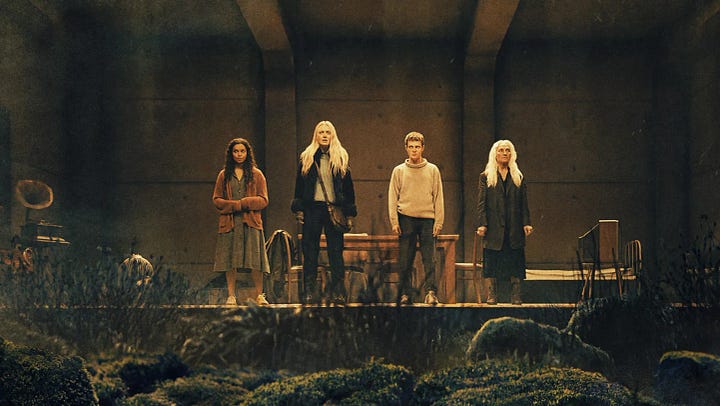 Stills from the films The Promised Land, The Watchers, Blood and Dust and Am I Ok?