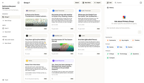 Research, write and publish - Screenshots from Symbolic.ai