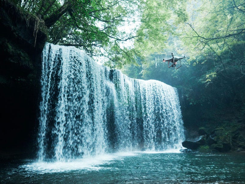 camera drone shooting waterfall camera drone shooting waterfall