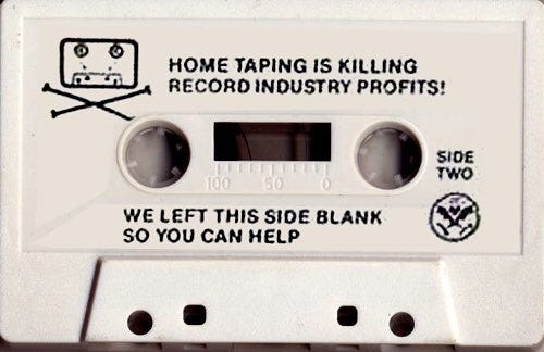 Home Taping Is Killing Music: When the Music Industry Waged War on the  Cassette Tape During the 1980s, and Punk Bands Fought Back | Open Culture