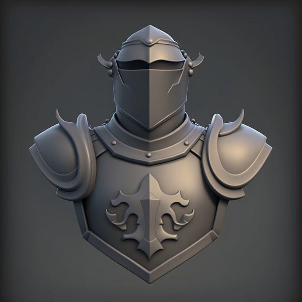 default icon of a chestgaurd facing forwards for character equipment in a game UI for dungeons and dragons game, grey on grey