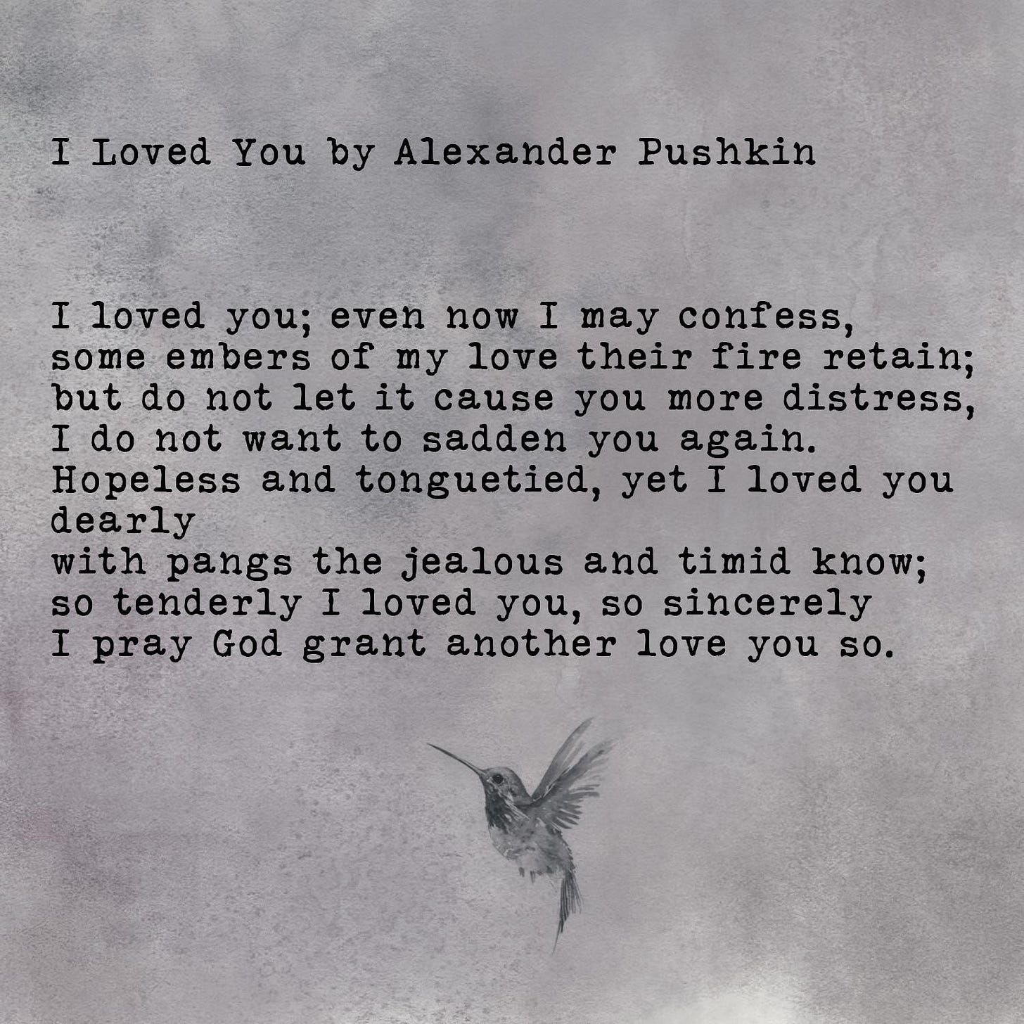POEM] I Loved You by Alexander Pushkin : r/Poetry