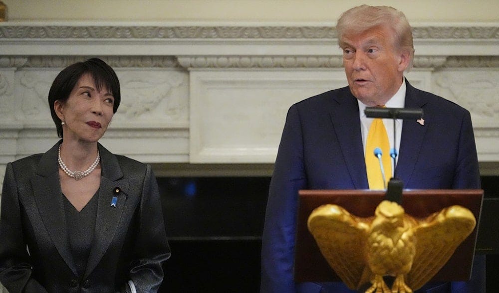 President Donald Trump attends a dinner with Japan's Prime Minister Sanae Takaichi in the State Dining Room of the White House, Thursday, March 19, 2026, in Washington. (AP Photo/Julia Demaree Nikhinson) President Donald Trump attends a dinner with Japan's Prime Minister Sanae Takaichi in the State Dining Room of the White House, Thursday, March 19, 2026, in Washington. (AP Photo/Julia Demaree Nikhinson)