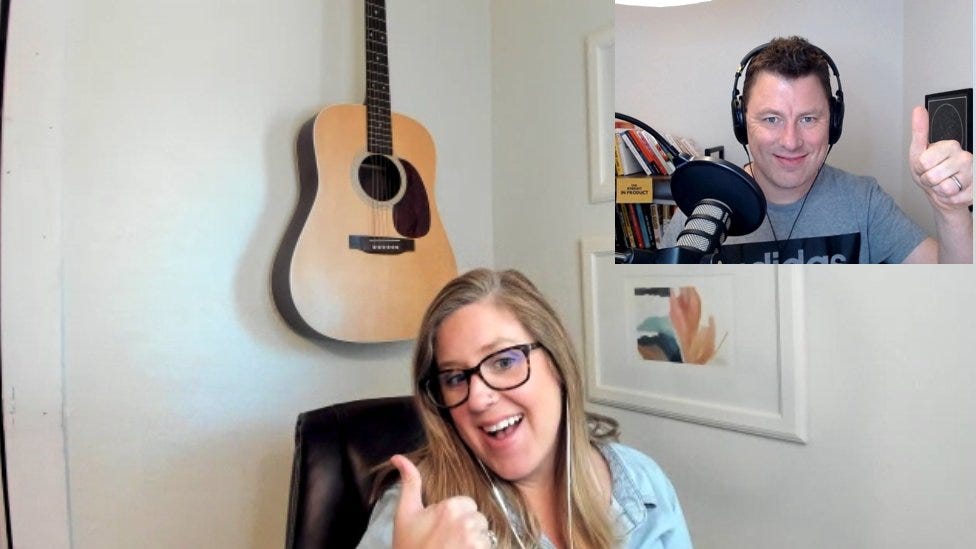 Adrienne and me before the podcast