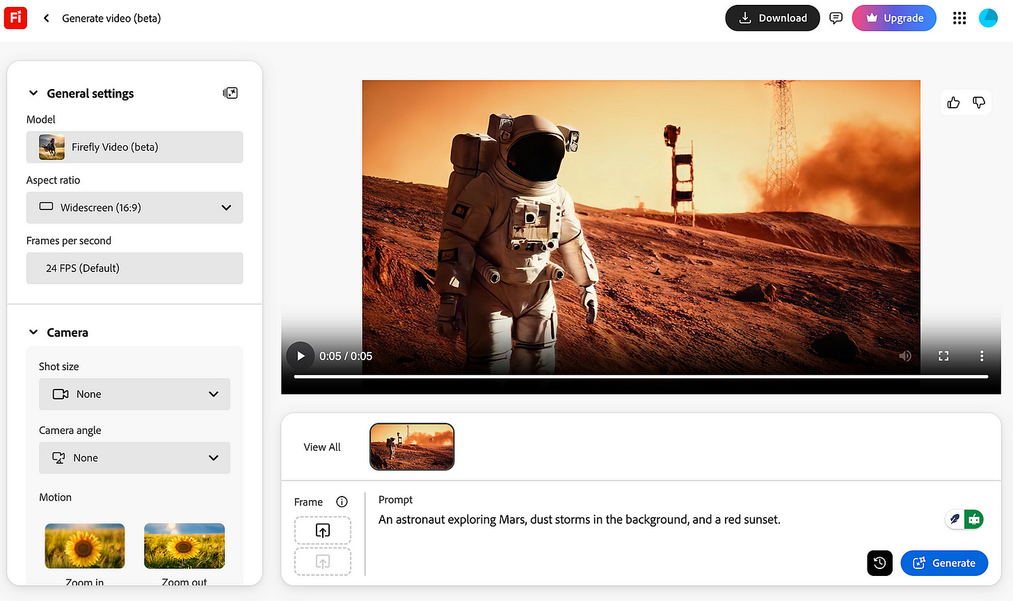Prompt: An astronaut exploring Mars, dust storms in the background, and a red sunset. Prompt: An astronaut exploring Mars, dust storms in the background, and a red sunset.