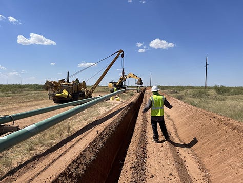 pipeline, pumps, flares