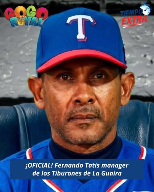 Puede ser una imagen de texto que dice "COGO g JYAL '2 TIEMPO EXTRA T ¡OFICIAL! Fernando Tatis manager de los Tiburones de deL La Guaira"