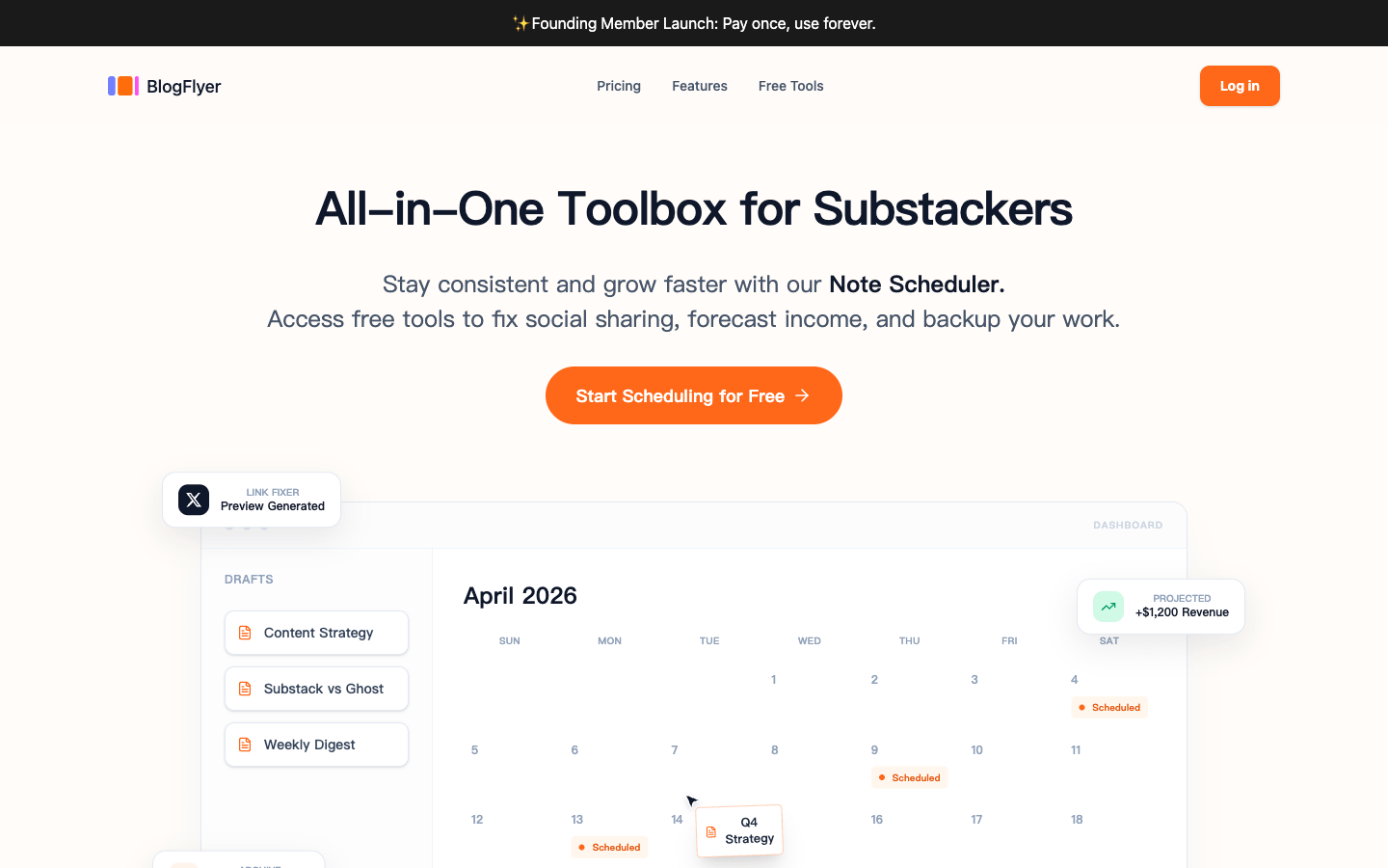 BlogFlyer: The Missing Note Scheduler for Substack
