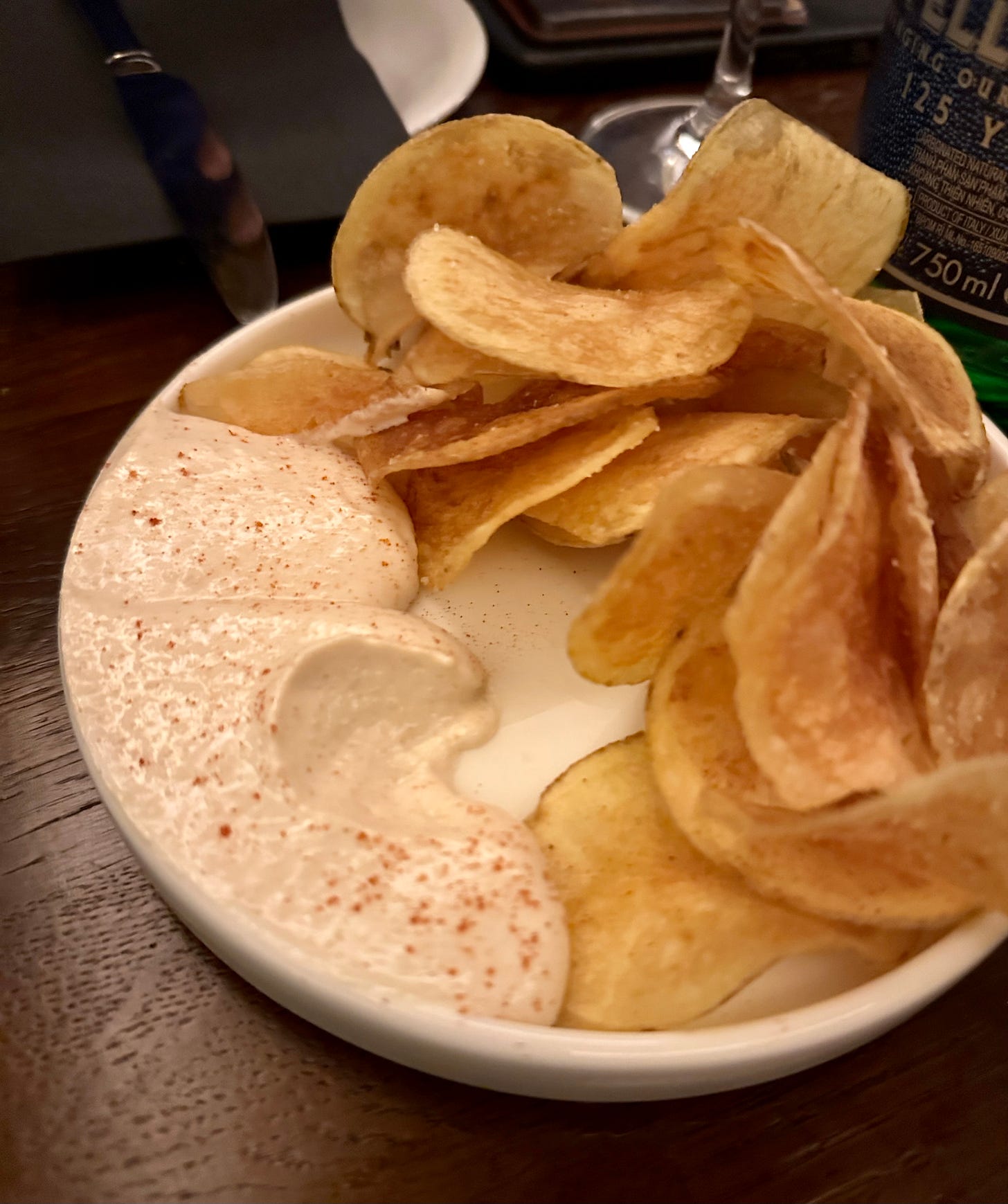 Smoked cod taramasalata with homemade crisps at Hera