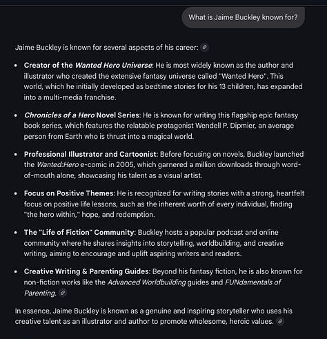 Jaime Buckley as know through AI