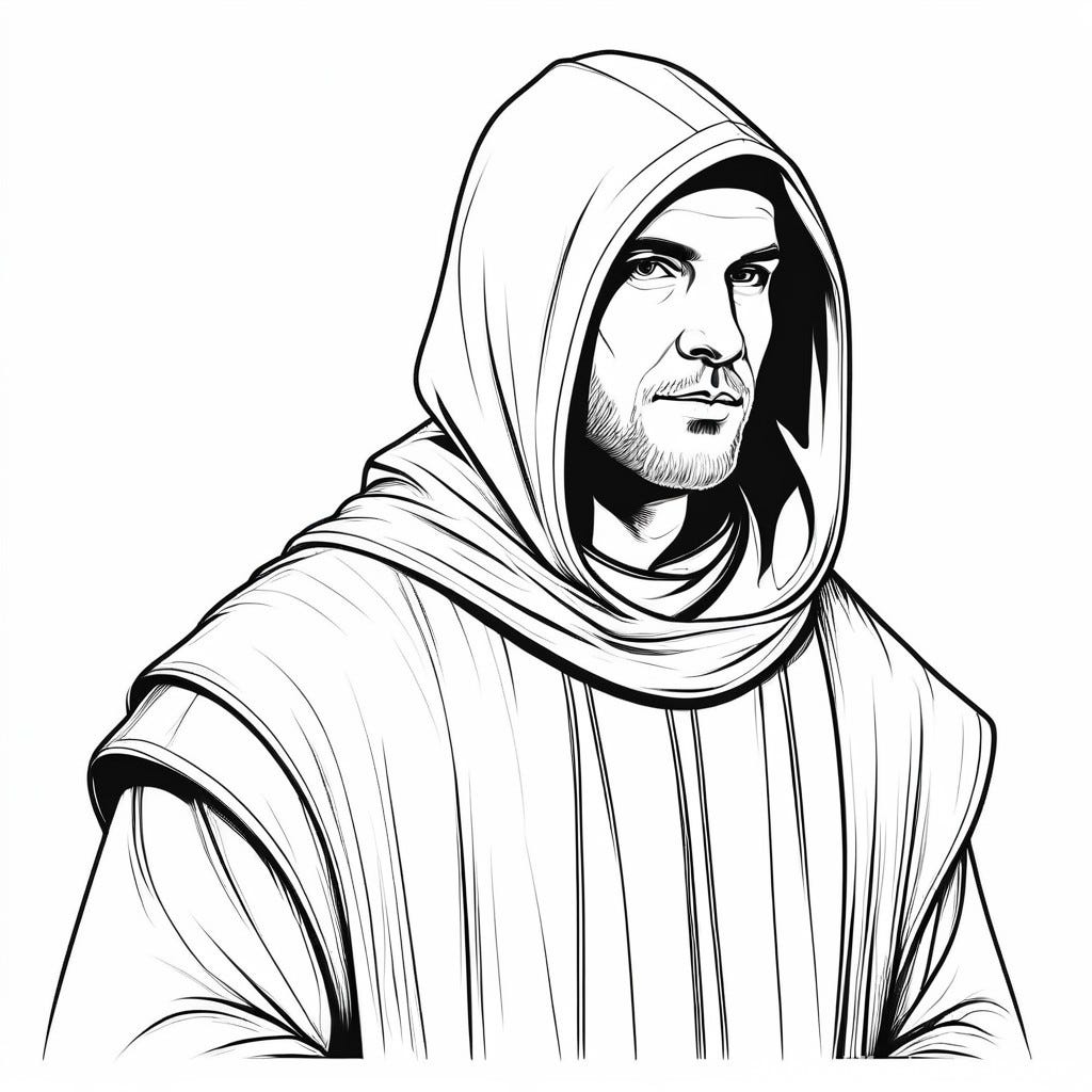 Medieval Monk in Hood | Stable Diffusion Online