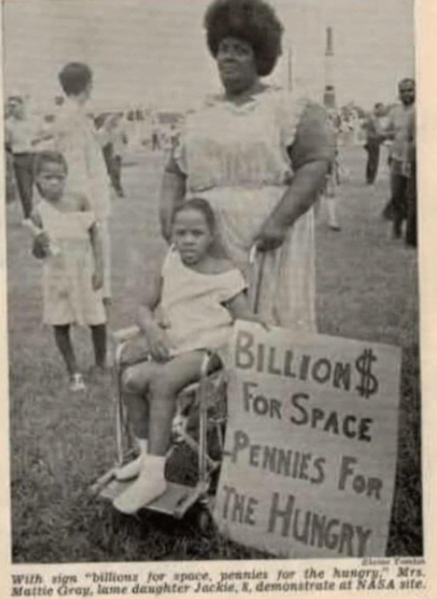 Billions for space pennies for the hungry Billions for space ... Billions for space pennies for the hungry Billions for space ...