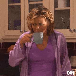 gif of someone not enjoying their tea