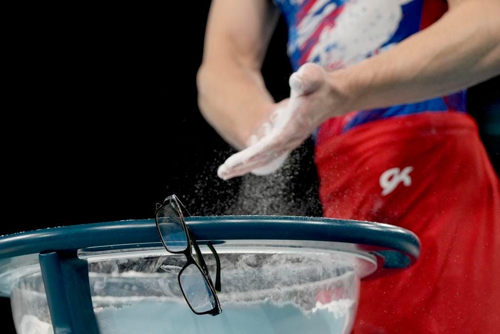 Job done. Pommel horse specialist Stephen Nedoroscik delivers for U.S  gymnastics team in Paris | Olympic Coverage | idahopress.com