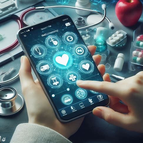 medical messaging through a cellphone app. Image 1 of 4