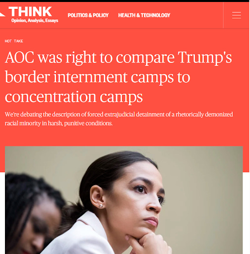 Screengrabs of coverage of US As Concentration Camps