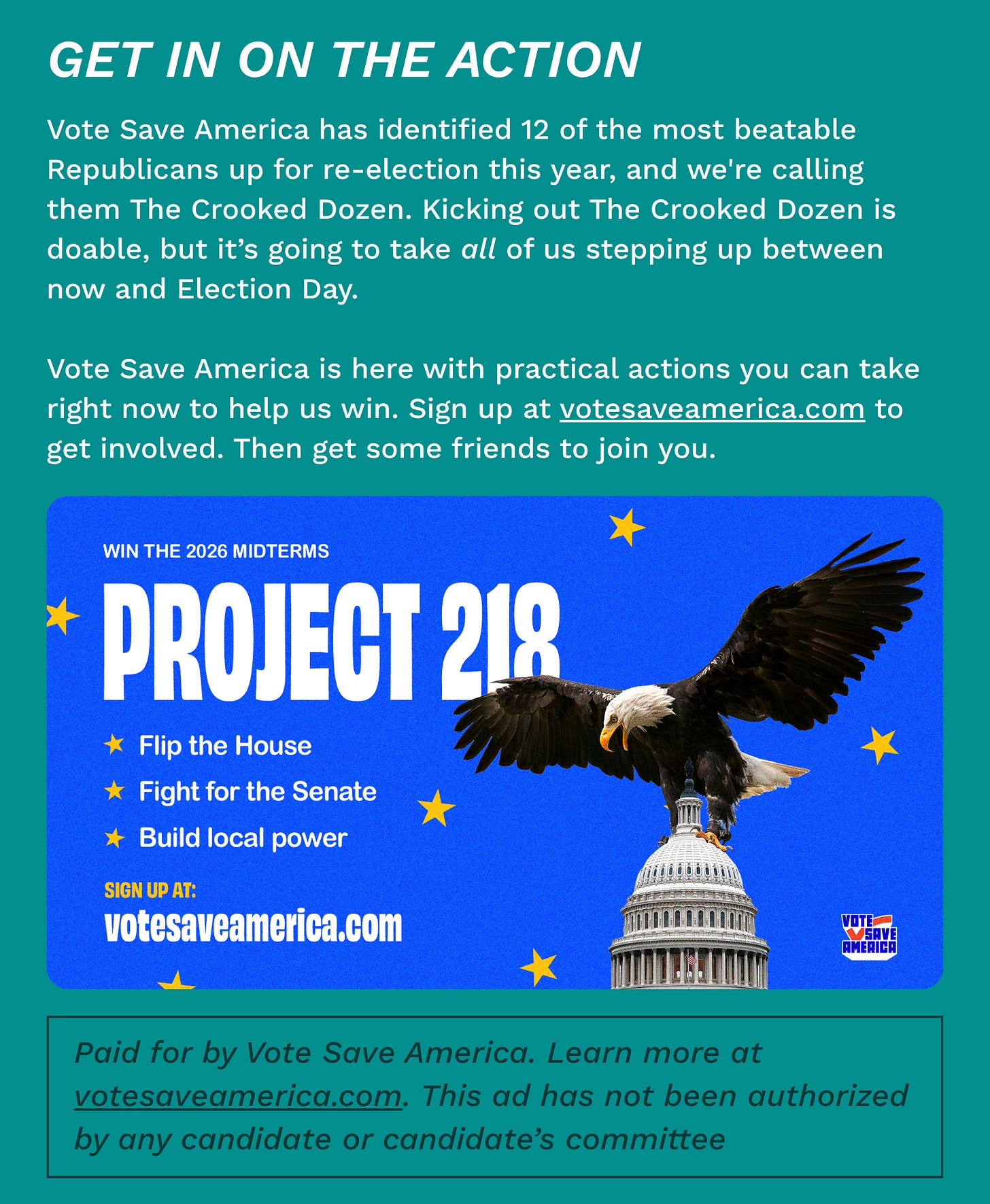 An ad for Vote Save America