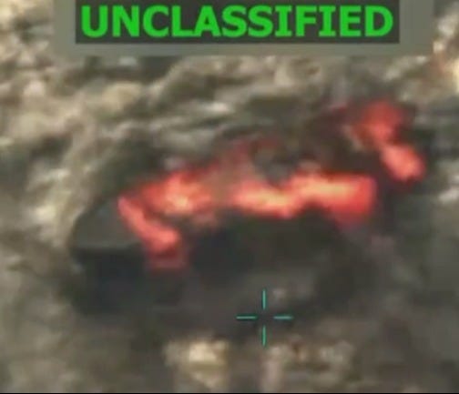 Another small boat President Trump says was smuggling Venezuelan drugs was blown up "on my orders" in International Waters (Sep. 15, 2025). Another small boat President Trump says was smuggling Venezuelan drugs was blown up "on my orders" in International Waters (Sep. 15, 2025).