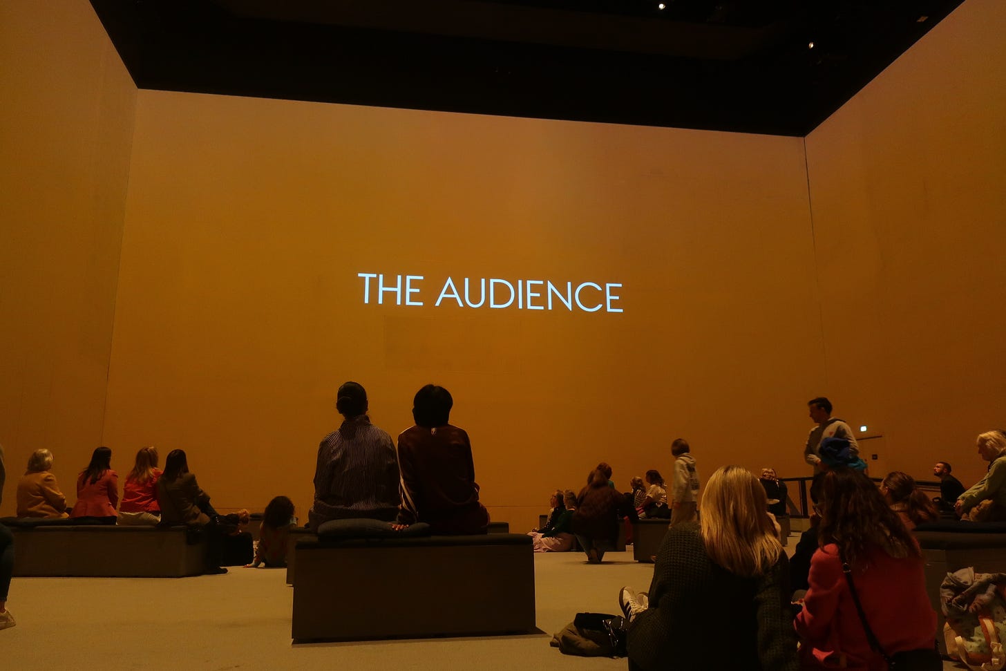 Orange screen with the word 'Audience' centered in white text.