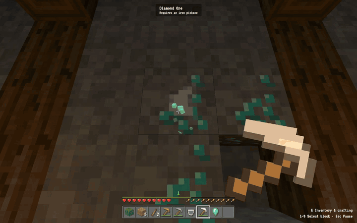 Mining, fighting, and building in the final game