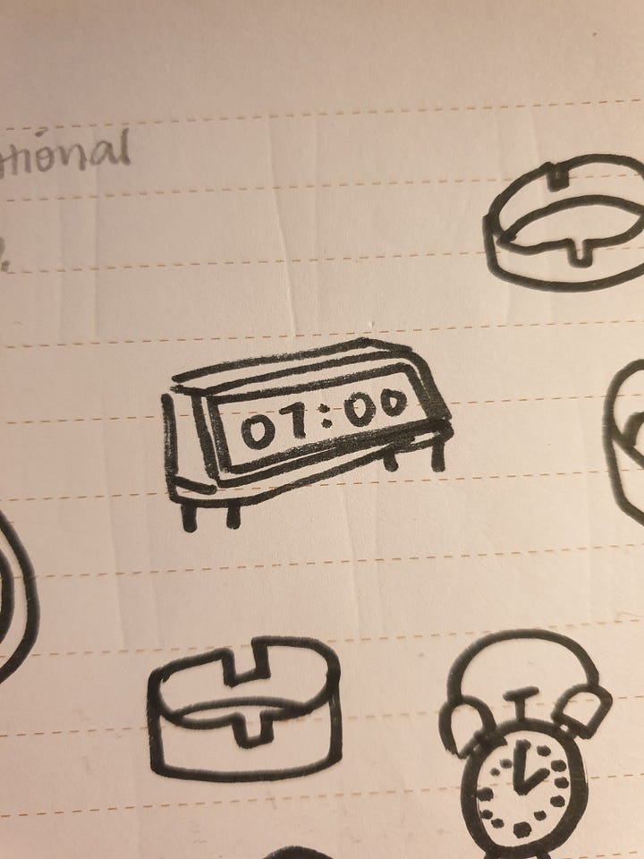 Doodles with marker on a notebook